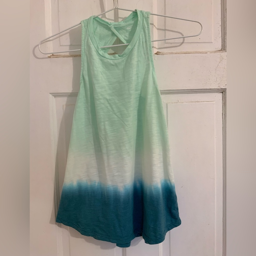 NWT Old Navy girls Mint to Teal Ombre Tank Top in size large/10-12